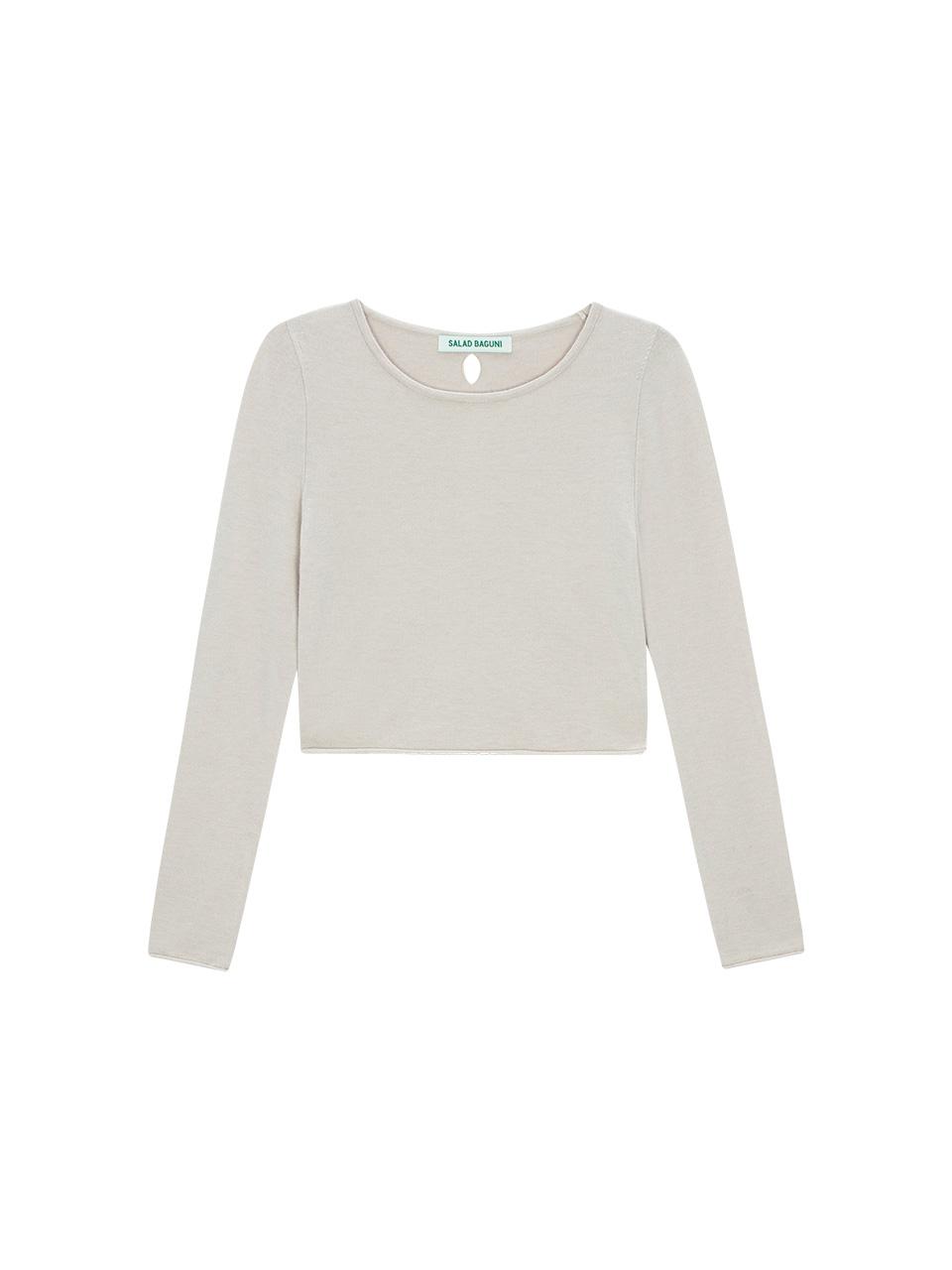 Salad Basket Back Cut Out Knit - Beige Free