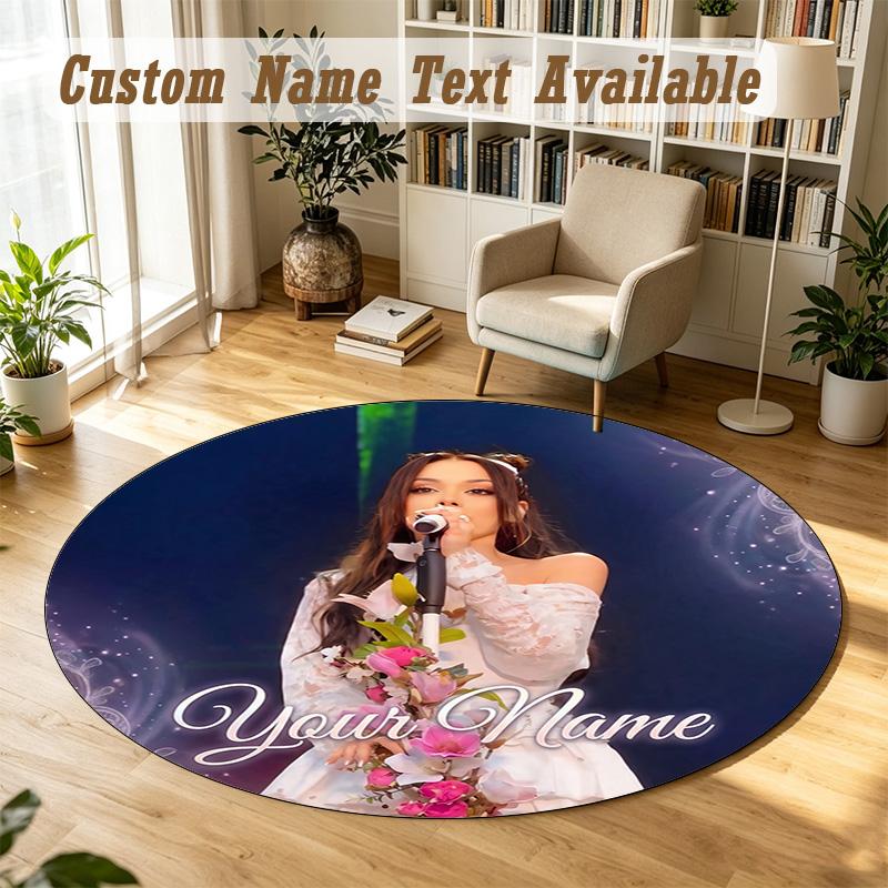Round Rug Custom NameAyliva Pattern Non Slip Carpet Home Floor Decor