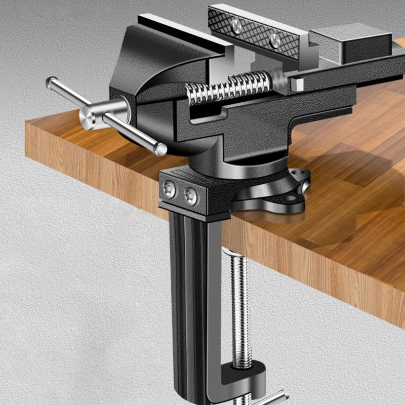 Multipurpose Benches Vise Table For Workbench Clamping Vise Heavy Duty Jaw Swiveling Base for Woodworking Metal