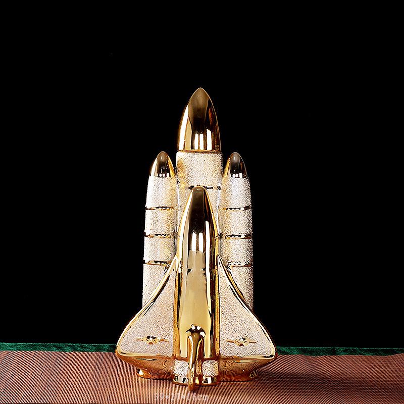 

Aerospace Rocket Jingdezhen Ceramic Wine Jar, 3 Jin Capacity, Sealed and Creative Ornament.