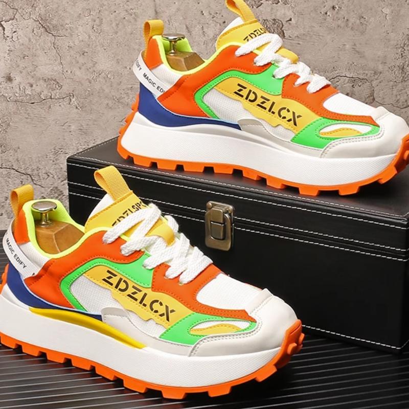 Trendy men's shoes, breathable mesh dad shoes, Korean-style fashionable thick-soled sports casual shoes   b30