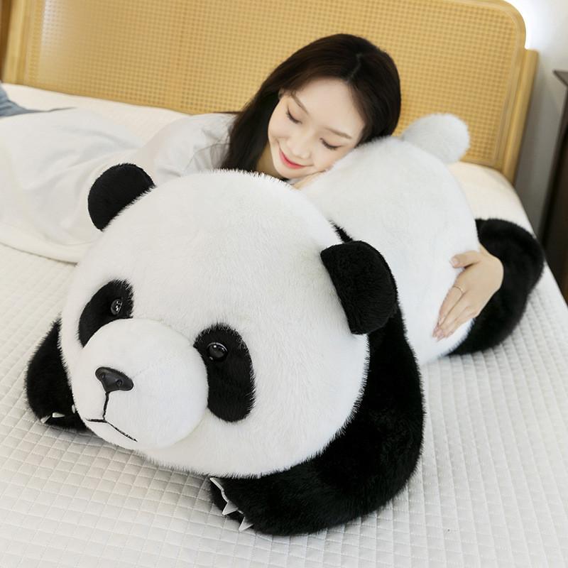 Cute Prone Cartoon Panda Plush Toy Pillow For Children And Room Decoration
