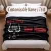 Motorhead Printed Flannel Blanket Custom Name Text Soft Warm Throw For Bedroom Holiday Gift