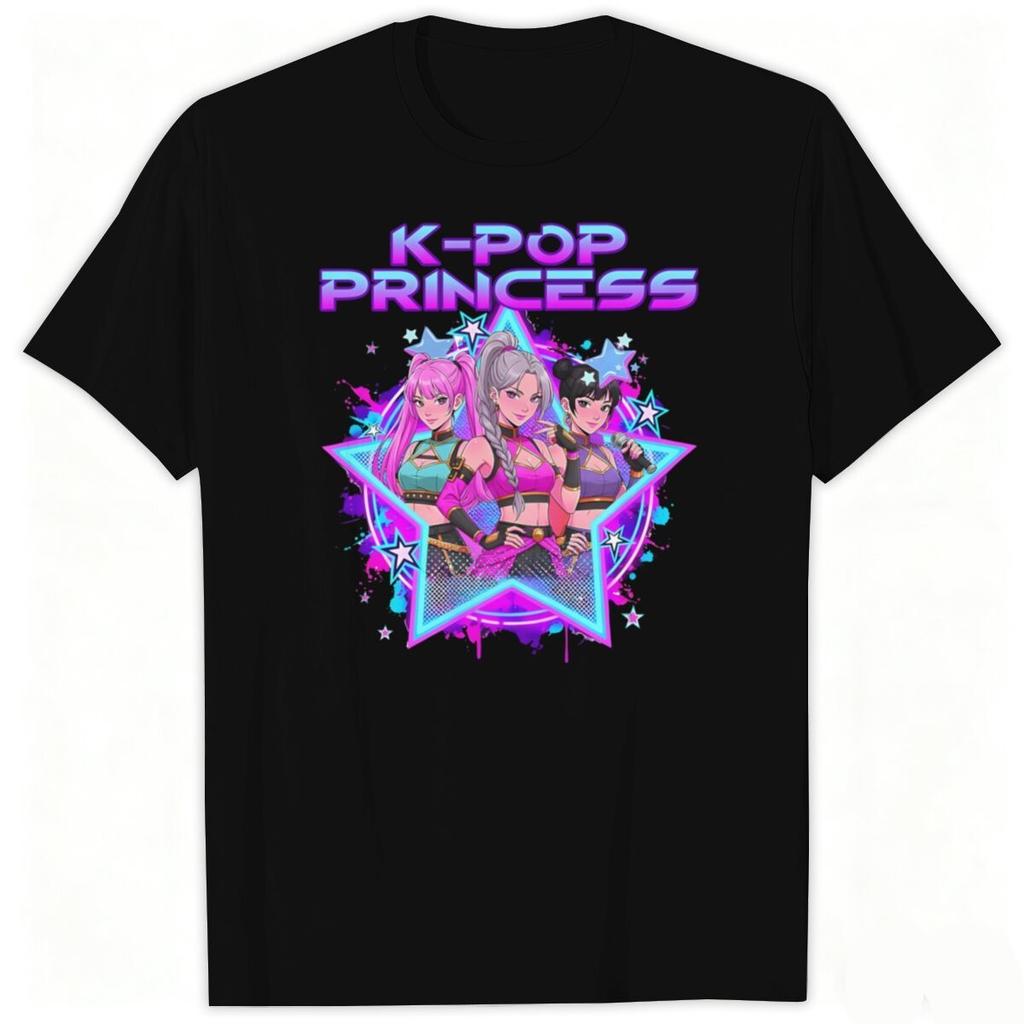 2026 summer new Hunting Witch Girls Printed Roundneck Shortsleeved Tshirt Crossborder Loose Base Layer Top