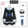 Anime Panty & Stocking with Garterbelt Younger Sister Anarchy Stocking Cosplay Costume Gothic Maid Lolita Dress Wig Long Socks