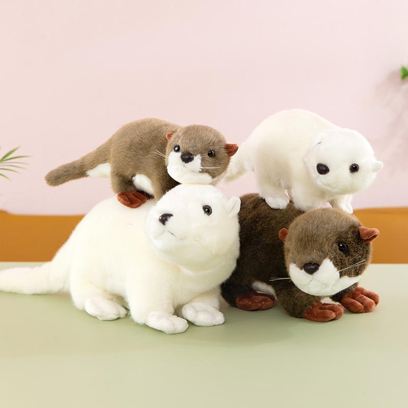 Peluche lontra simulata souvenir zoo scrivania con anello bambola bambini regalo