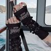 Thorns Pattern Letters Half Finger Arm Warmers Polyester Arm Covers  Street
