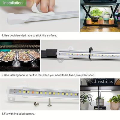 Smart USB LED Grow Light Strip with Timer and Full Spectrum Red/White Dimming for Plants and Flowers