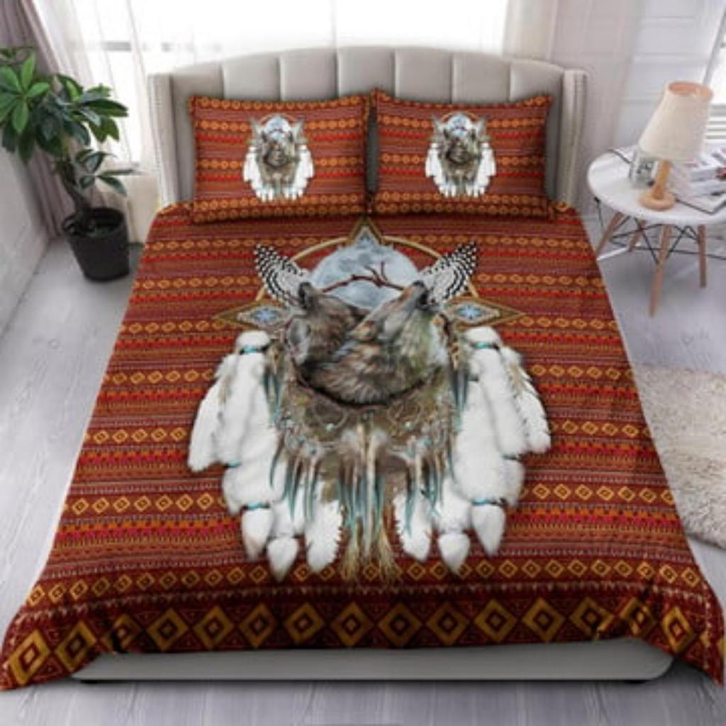 Home Textiles Tmarc Tee Native American Buffalo Pattern Bedding Sets Quilt Cover Set