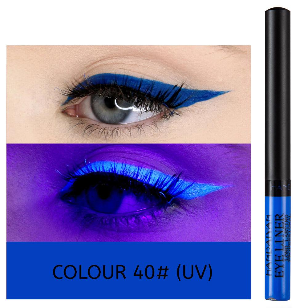 34-color Matte Quick-drying Long-lasting Non-bleeding UV Fluorescent Colored Eyeliner Liquid Pen
