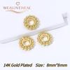 14K Gold Plated Brass Metal Snowflake Spacer Beads,4/5/6/8mm Bead Separator for DIY Bracelet Necklace Jewelry Making Supplies