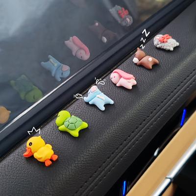 6pcs Animals Car Decoration Car Interior Decorations and Decorations, Car Center Console Decorations, Complete Electric Vehicle