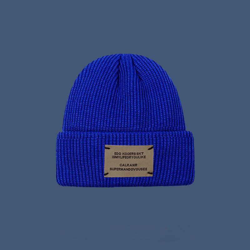 Hat Female Winter Warm White Wool Hat Alphabet Vintage Knitted Hat