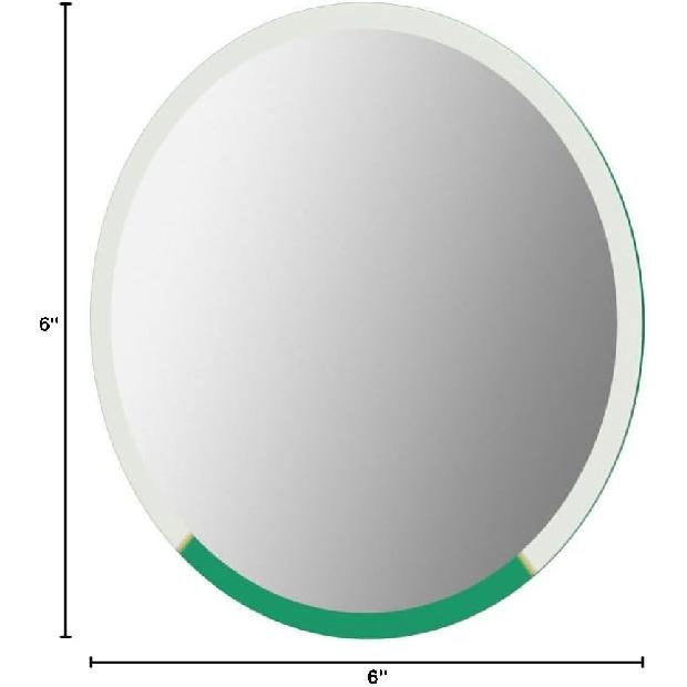 Plymor 6" Round, 5mm Thick Beveled Glass Mirror Circle