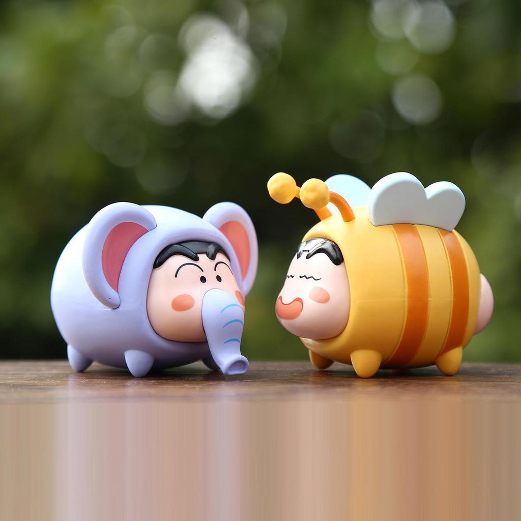 Animal Cosplay Series: Shin-chan Bee, Panda, Elephant, Rabbit Figures - Trendy Play Blind Box Ornaments