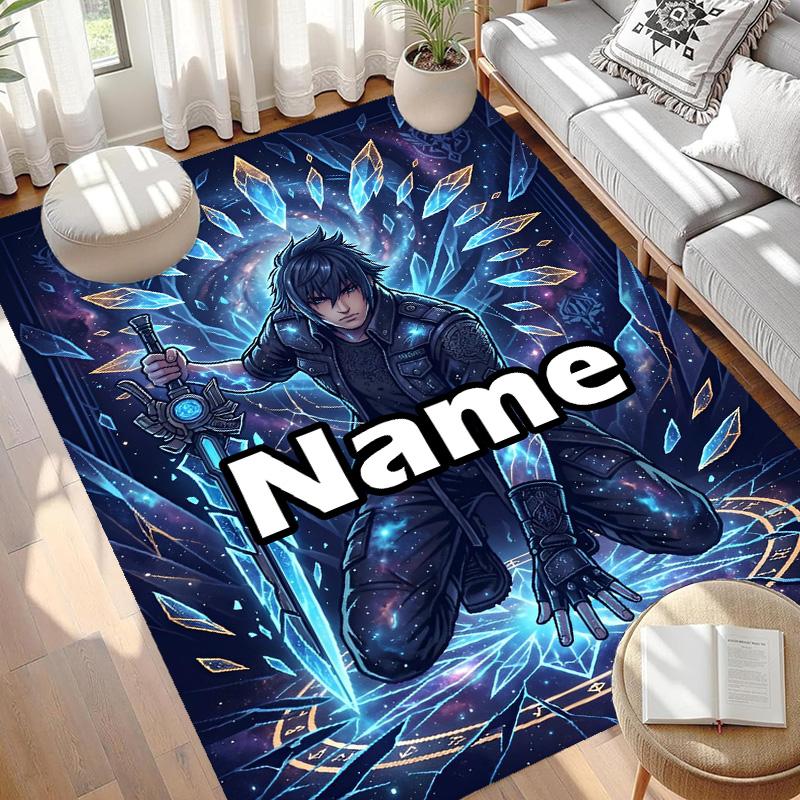 Custom Name Personalized Final Fantasy Print Carpet, Versatile Home Decor Rug, for Playroom, Apartment, Balcony, Entryway, Hallway Gift