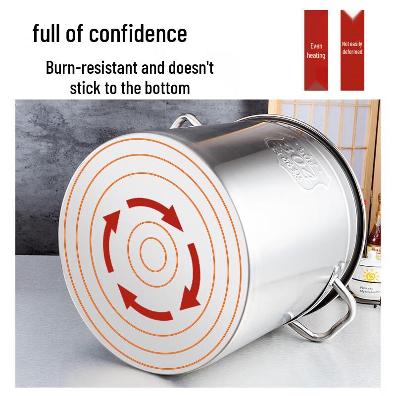 GOWKE Großer Suppentopf aus 201 Edelstahl mit Deckel