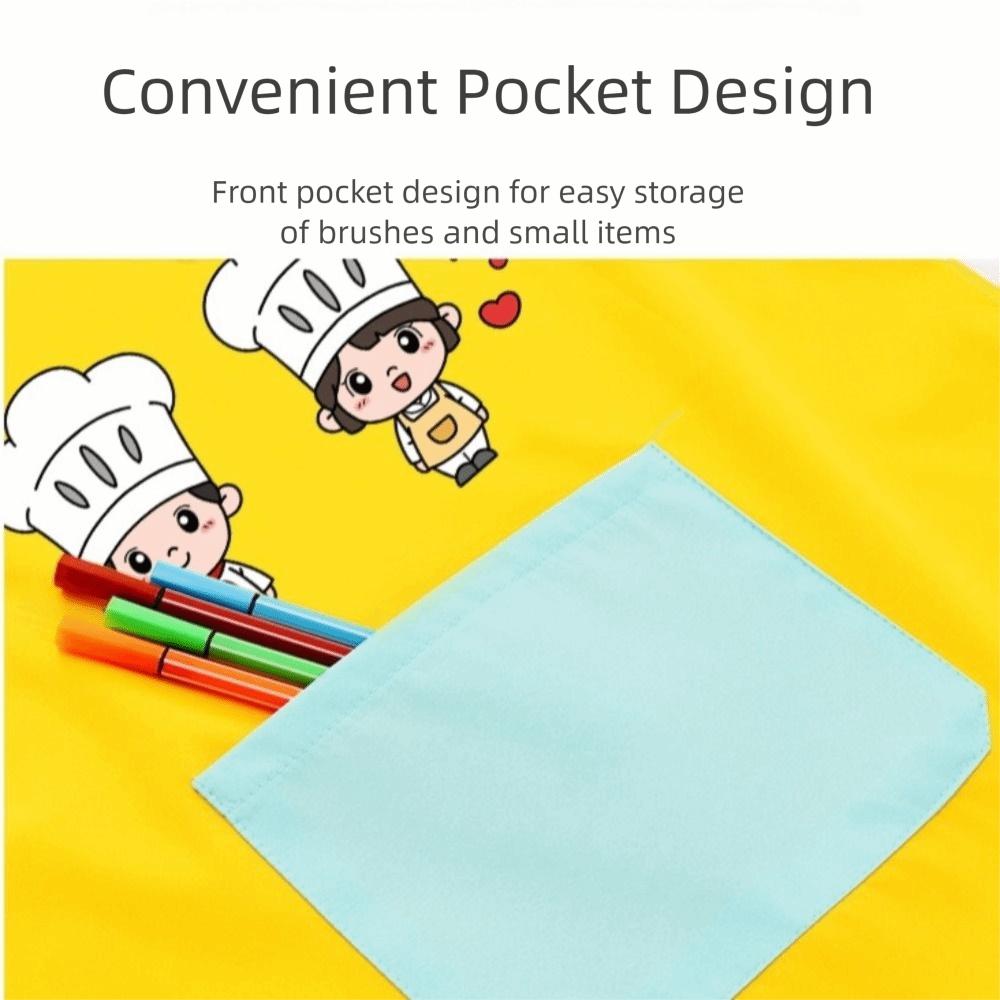 3pcs/set Cartoon Arm Sleeve Hat Adjustable Children's Apron Comfortable Chef Apron  Chef Costume