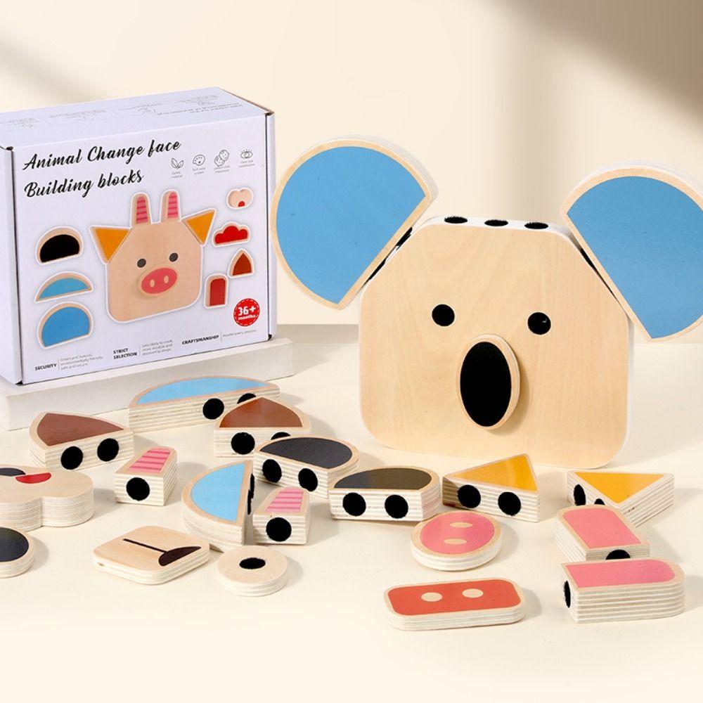 Montessori 3D Animal Puzzles Toys Character Shape Matching Game  Thinking Training