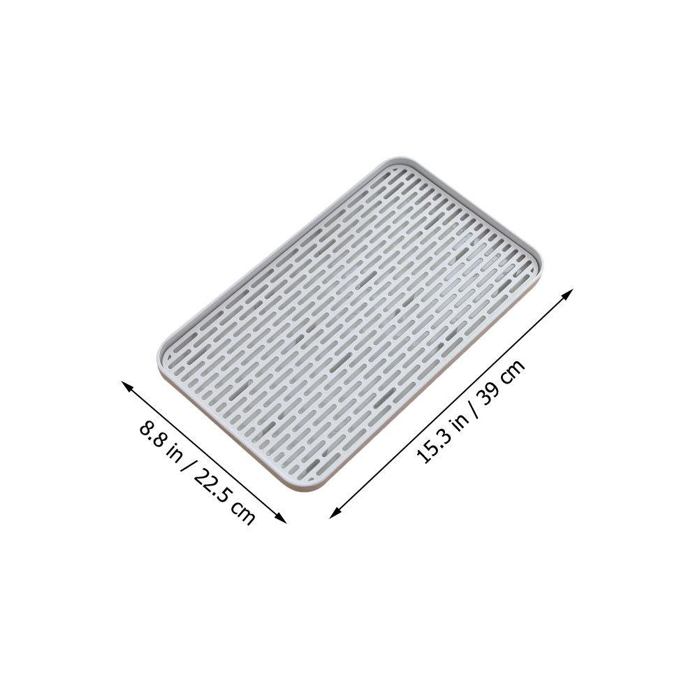 1pc Draining Tray Layer Rectangular Pp Kitchen Drip Rack For Cup Tea Tableware Drying Storage Drain Draining Table Tray Pad