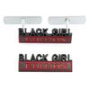 1Pc 3D Metal Black Girl Edition Logo Car Front Grille Emblem Badge Rear Trunk Emblem Sticker Decal