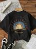 Vibrant Sun Rainbow Design 100% Cotton T-Shirts Female Funny T Shirts Egirl Korean Fashion Graphic Tees Tops Women Clothing