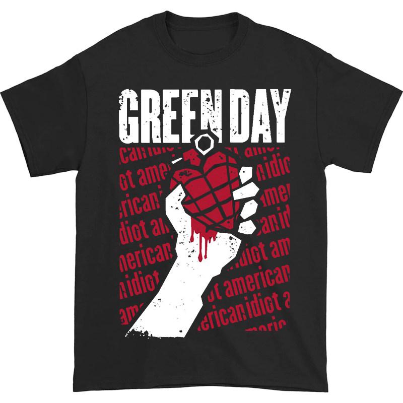 ZX Green Day Band Rock Casual TShirt Mens and Womens Luxury Band Brand Top