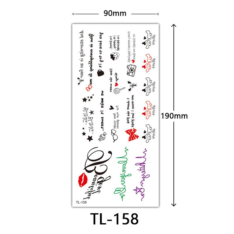 Flower Tattoo Stickers, Color Sketch Tattoo Stickers, English Letters, Wedding Photography Tattoo