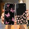 For iPhone X Case For iPhone Xs Case Fashion Soft Silicone Housing For iPhoneX Transparent Phone Back Covers Shell Flowers Coque