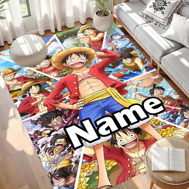 שטיח מודפס One Piece מותאם אישית עם שם, שטיח דקורטיבי רב-תכליתי לבית, לחדר משחקים, דירה, מרפסת, כניסה, מסדרון - מתנה