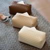 Faux Leather Tissue Box Holder Easy Maintenance Rattan Stain-resistant Tissue Case Bathroom Accessory
