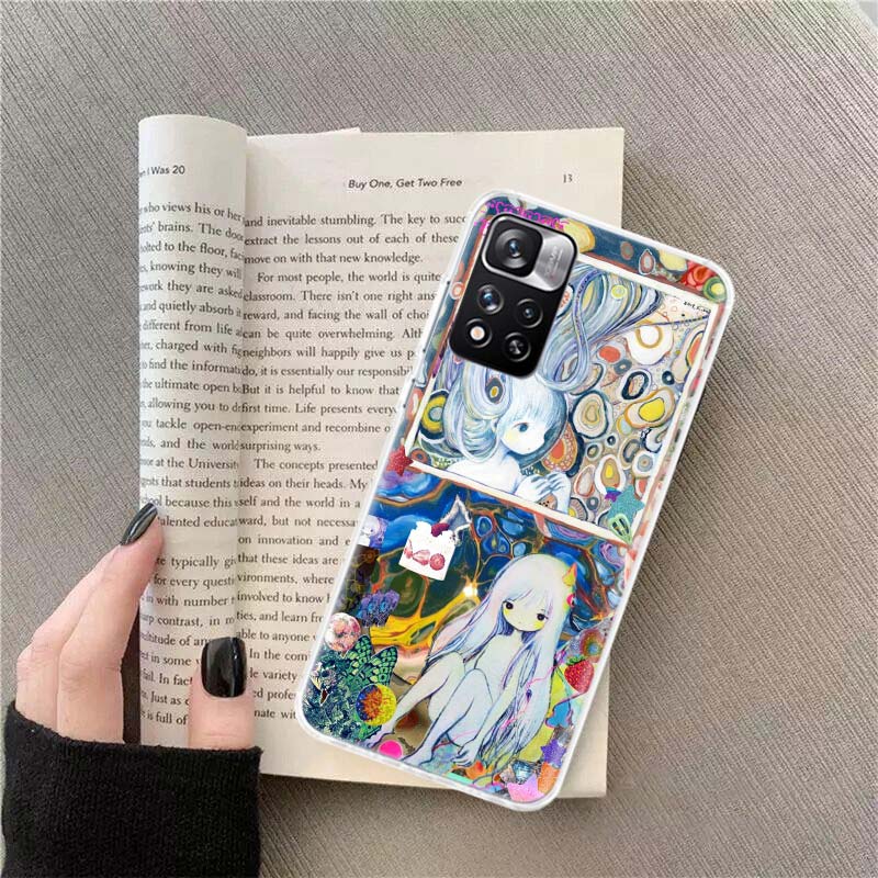 K-KikuoS Art Cute Phone Case For Xiaomi Redmi Note 11 12 14 13 Pro Plus 5G 14S 4G 12S 10 10S 11T Pro 11S 11E Coque Fundas TPU