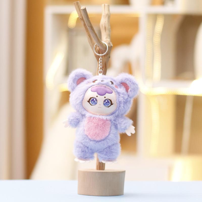 Baby Three Plush Toy Keychain With Super Soft Short Plush For Kids Backpack Decor