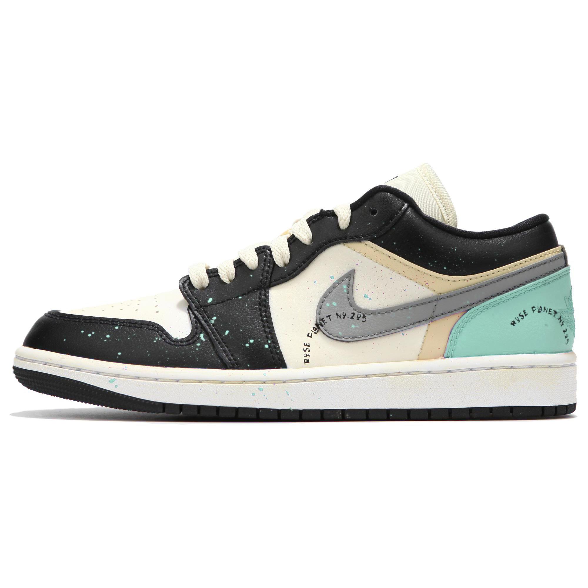 Jordan Air Jordan 1 Low top Vintage Basketball Shoes Women s Black Green DC0774-101(Team24-) 36.5
