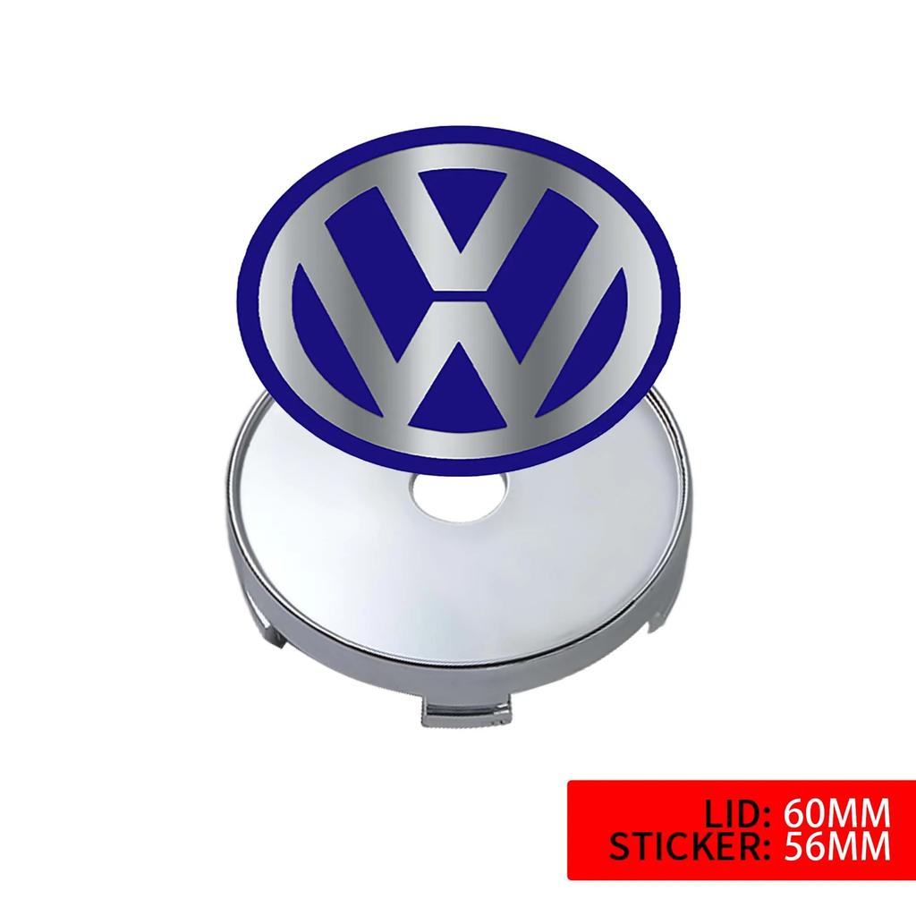 4PCS 60MM Car Wheel Center Hubcaps Cover For Volkswagen VW R GTI Polo Sharan Golf Scirocco Touran Tcross Tiguan Passat B6 zk7