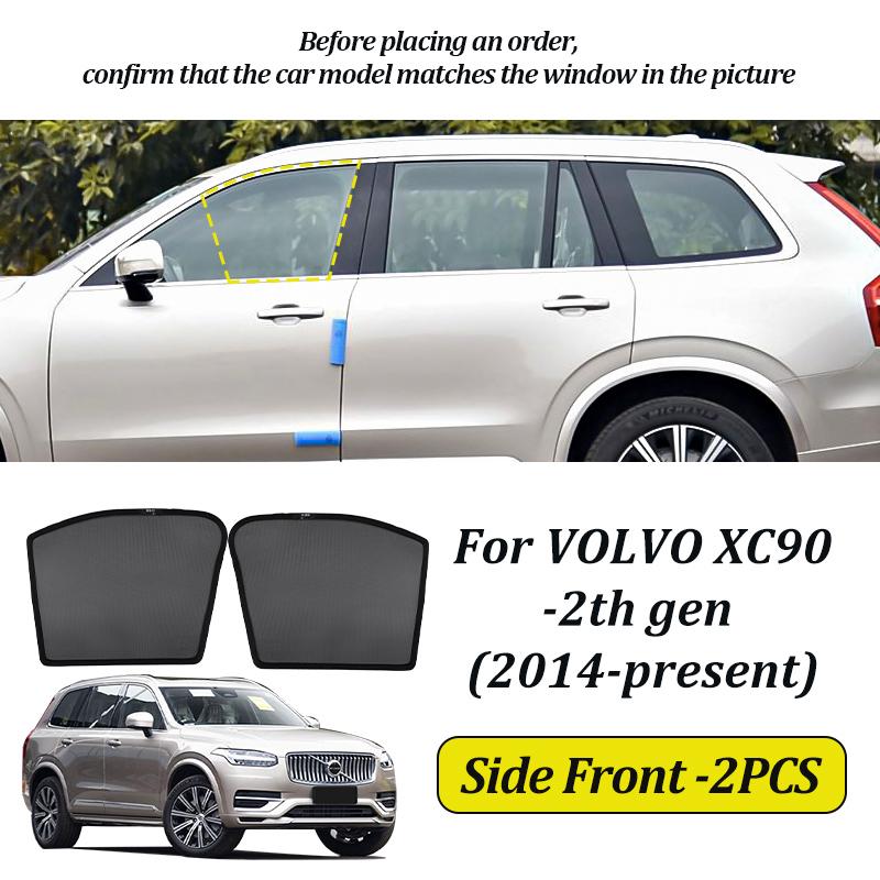 LINNUNU Magnetische Auto-Sonnenschutzscheibe Windschutzscheiben-Vorhang Seitenfenster-Sonnenschutz UV-Schutz für VOLVO XC90 2005-2011-2025 Zubehör