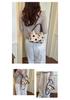 Korean Patchwork Polka Dot Linen Tote - Women's 2026 Summer Large Capacity Fashion Crossbody Bag