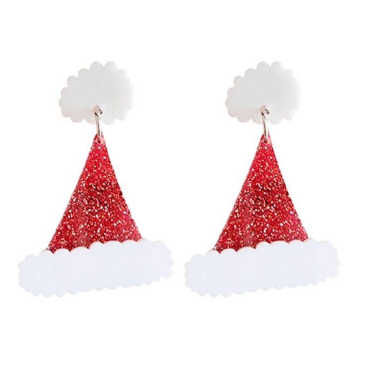 Christmas Dangle Earrings Holiday Drop Earring Christmas Hat Crutch Earring 2023