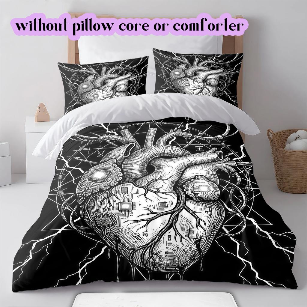 Thorn items Pattern Bedding Quilt Set Quilt Cover Pillowcase Home Decoration Birthday Gift (1 * duvet cover + 2 * pillowcase, without core)