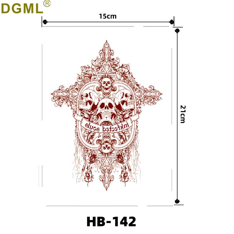 Geisha Skull Flower Tattoo Stickers: Halloween Arm & Face Ghost Designs