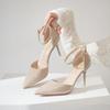 Sommermode Damen Pumps Spitzschuh Lackleder Schnalle Hochhackige Sandalen Damen Karriere Pendler Hochzeitsschuhe