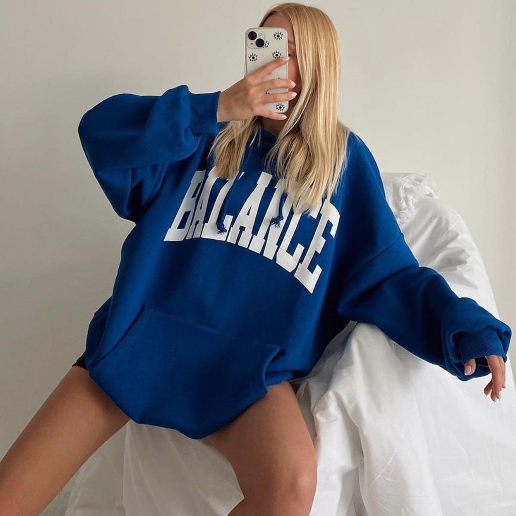 BITCED Women's Casual Fashion Print Thickened 100 Top Long Sleeve Hooded Hoodie Woman