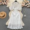 European Gold Style Embroider Ruffle Sleeve Princess Dress Lace