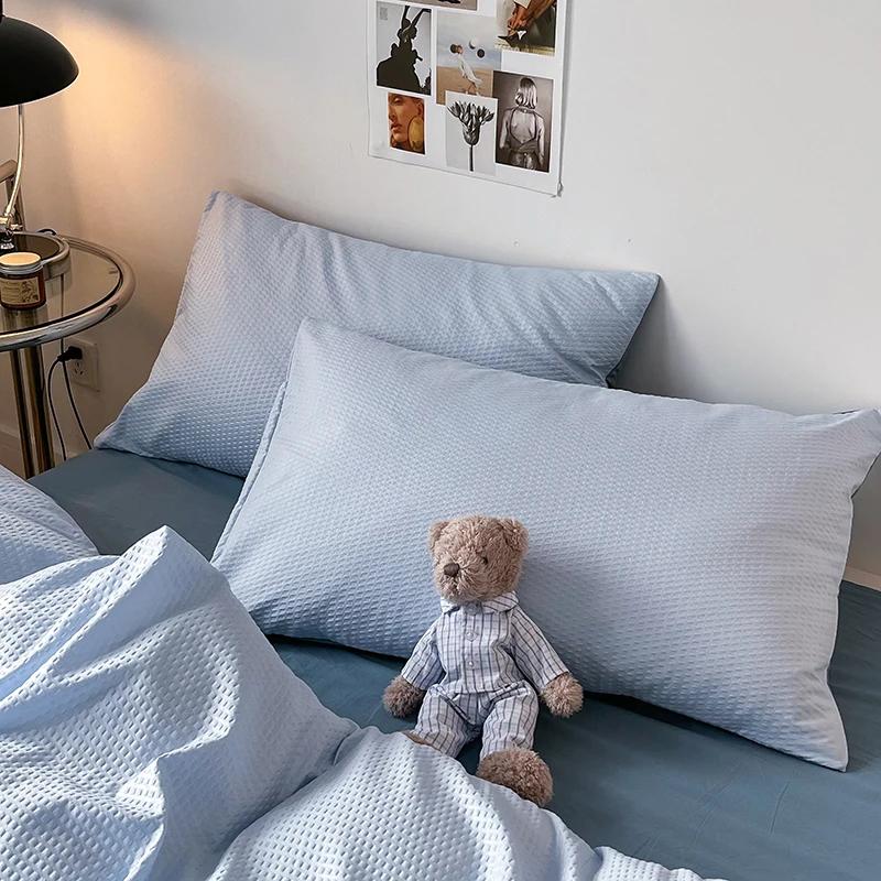 2025 New Waffle Single Quilt Cover Solid Color Skin Friendly Comforter Duvet Cover 150x200 220x240 Bedding