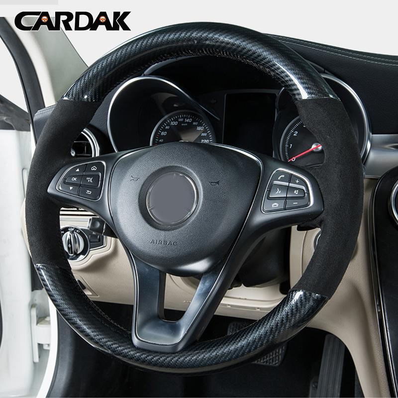 CARDAK Autostuurhoes Rode Markering Zwart Suede Voor Mercedes-Benz C180 C200 W205 C300 B200