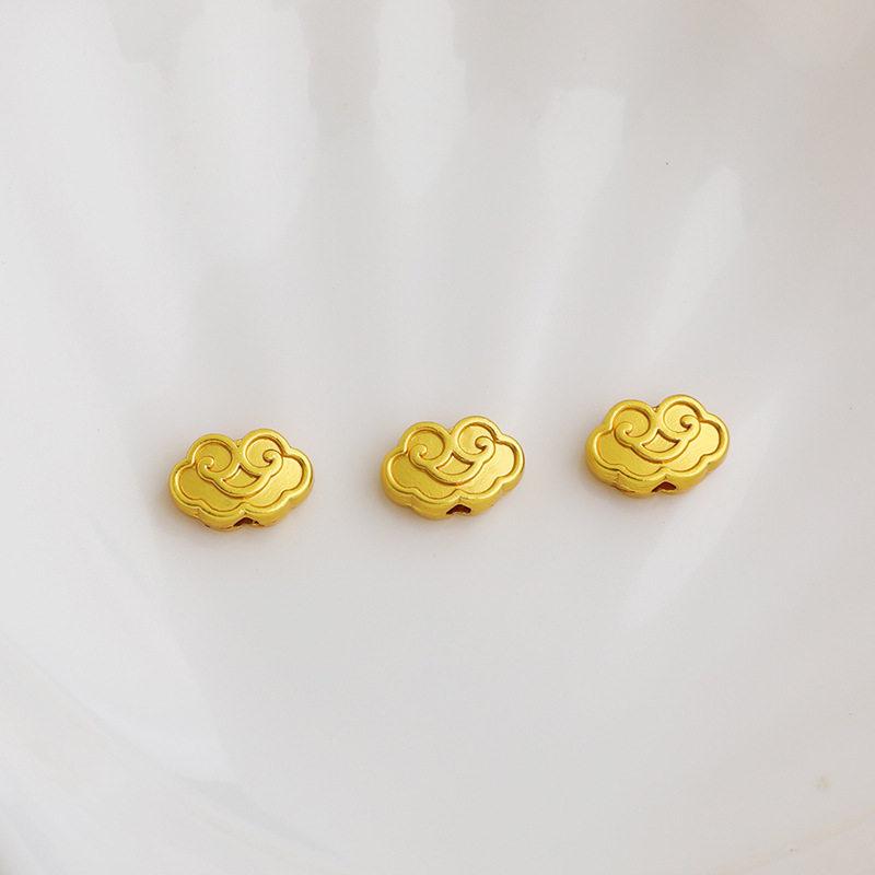 Sand Gold Plated Ruyi Cloud Spacer Beads - Chinese Style DIY Jewelry Material