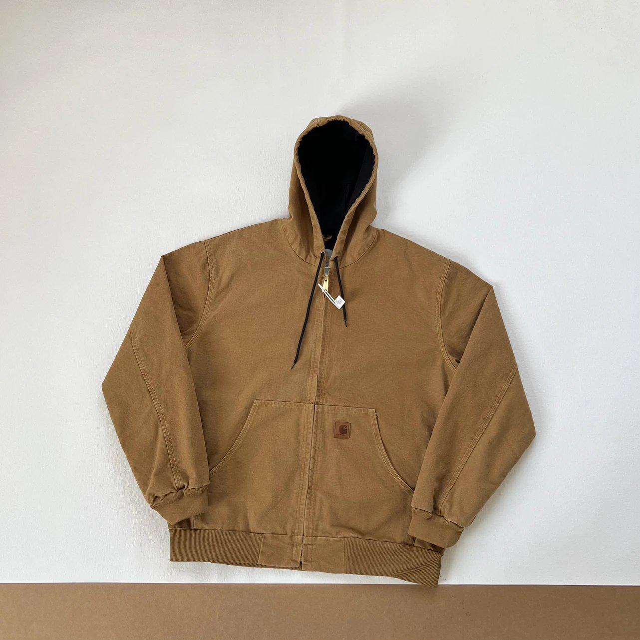 

J25 Важка прана куртка-бомбер з капюшоном J130, зістарена, вінтажний автомобільний стиль Large