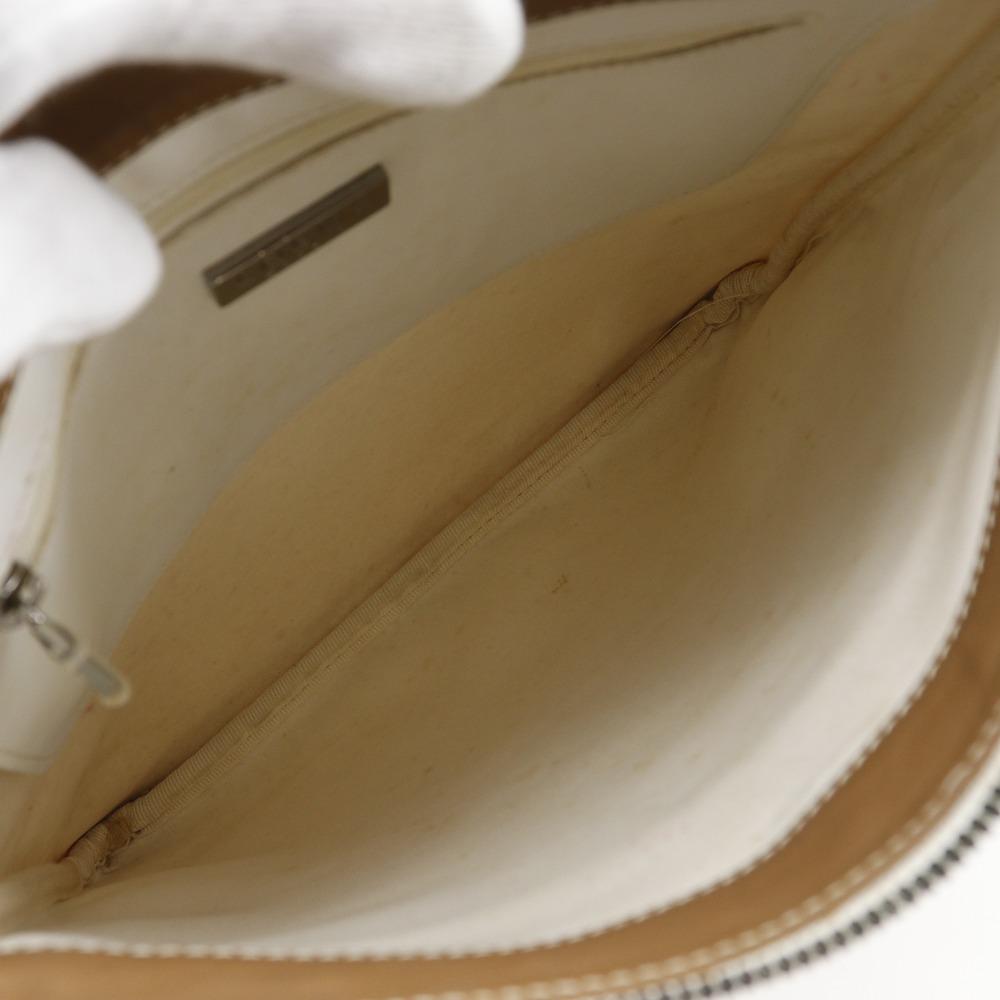 LOEWE anagram Shoulder Bag White PVC/leather unisex Used