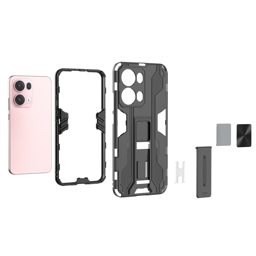 For Oppo Reno13 Pro 5G Case PC + TPU Shockproof Phone Cover with Kickstand