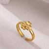 Irregular Geometric Adjustable Rings For Women Gold Color Stainless Steel Waterproof Dolphin Fish Anillos Heart Dainty Jewelry